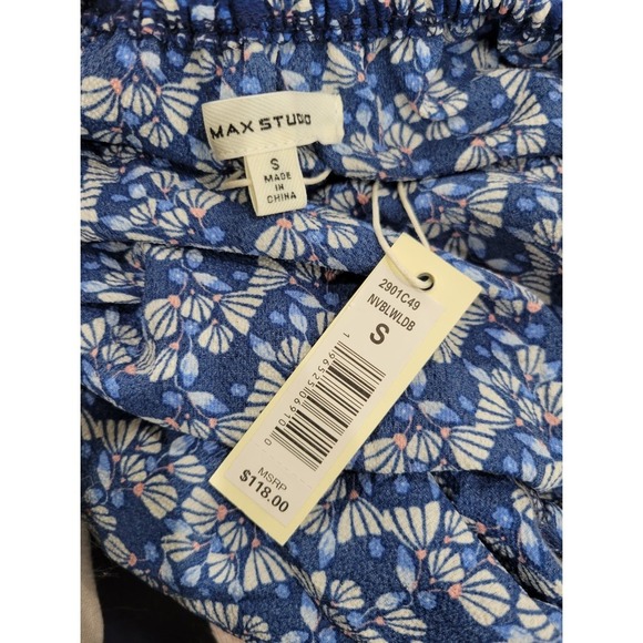 NEW Max Studio Crepe Off Shoulder Wide Leg‎ Palazzo Jumpsuit Wild Bud Small - Picture 13 of 14